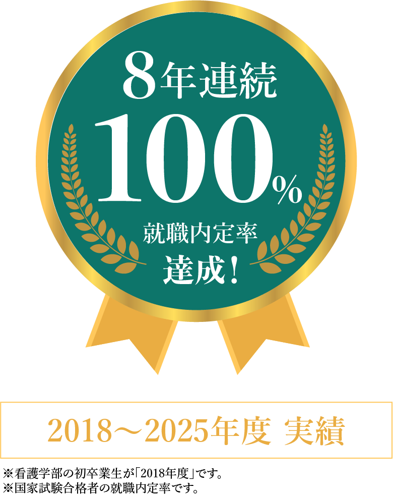 8年連続100%就職内定率100%達成！